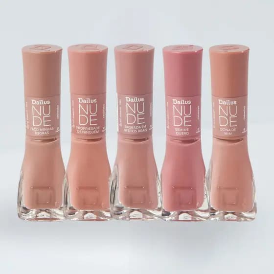 Lançamento Esmalte Dailus Coleção Nude 5 Cores Kit Completo