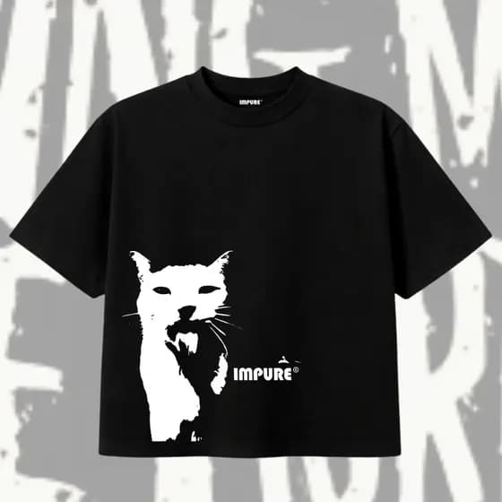 Camiseta Boxy Gato Scream – Y2K Aesthetic Archive Algodão Streetwear