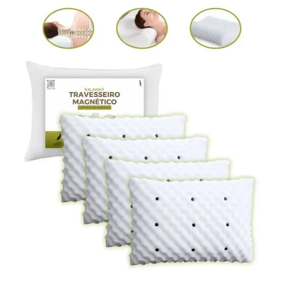 KIT de Travesseiro Magnético Anti Ronco Alivia Dor Ortopédico Massageador Anatomico PROMOÇÃO