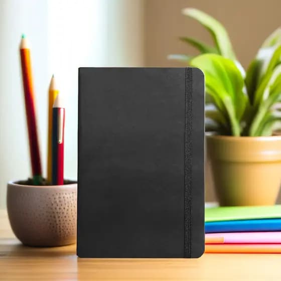 Caderno Pequeno Capa Dura Preto Tamanho 10,5x14,5 Caderneta de Anotações