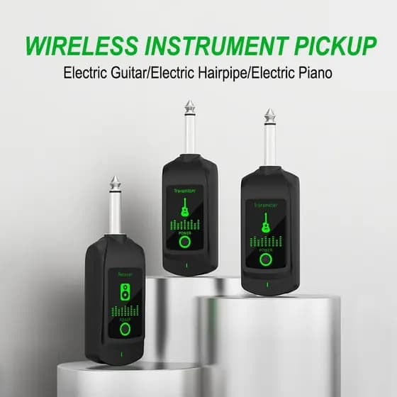 Atualizar Sistema De Guitarra Sem Fio De 2.4 Ghz Bateria De Lítio Recarregável Embutida Receptor Transmissor Para Baixo