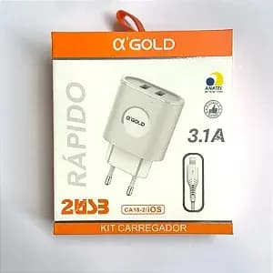 Kit Carregador Turbo Power Tipo C Ou IOS 3.1 A'GOLD CA43-3