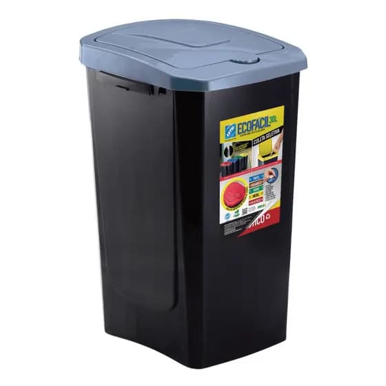 Cesto De Lixo Ecofácil Grande 30L Botão Acionamento Click Cozinha Jardim