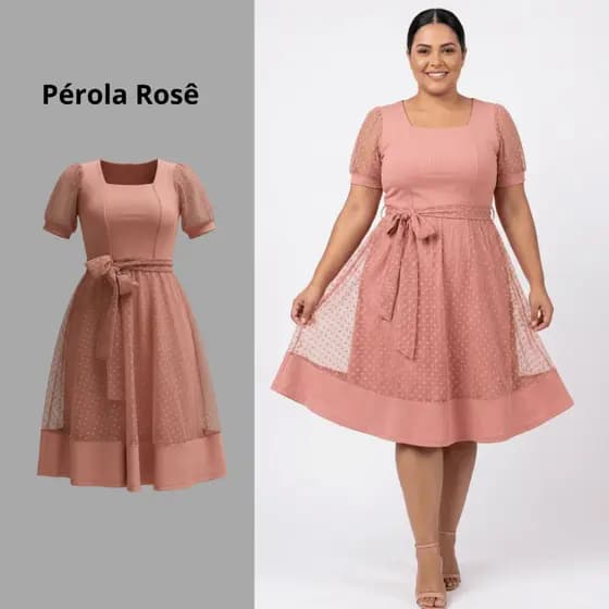 Vestido Feminino Midi Moda Evangélica Roupa Feminina