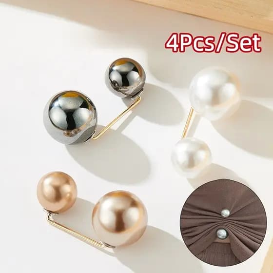 4 Pçs/Set Multi-purpose Pérola Broche De Segurança Clipes Anti Guarda-Roupa Malfunction Acessórios De Roupas Femininas