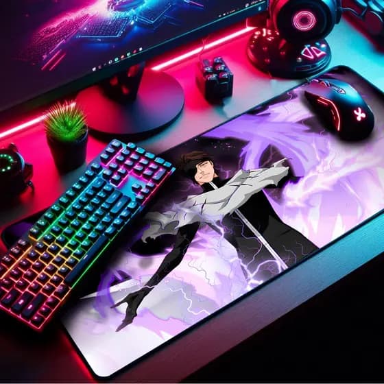 Mouse Pad Gamer Premium Extra Grande 90x40cm Borda Costurada Diversas Estampas Anime Ceifeiros