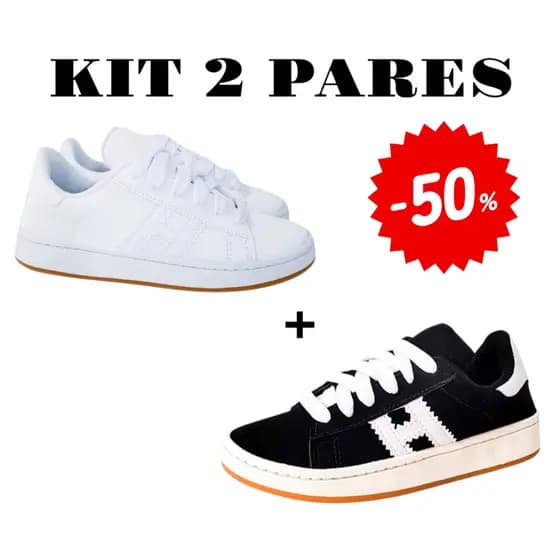 Kit 2 pares Tênis Casual Skate: Conforto, Estilo e Versatilidade para o Dia a Dia