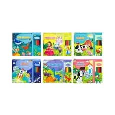Livro Infantil Despertar da Imaginação Bloco de Colorir 8 Lápis de Cor