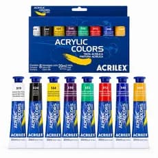 Tinta Acrílica Acrilex Acrylic Colors 8 Cores 20ml para Tela