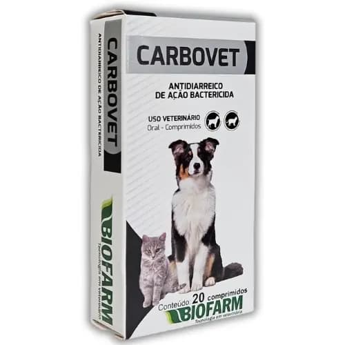 Medicamento Antidiarreico Pet Carbovet 20 Comprimidos Para Cães e Gatos - Biofarm