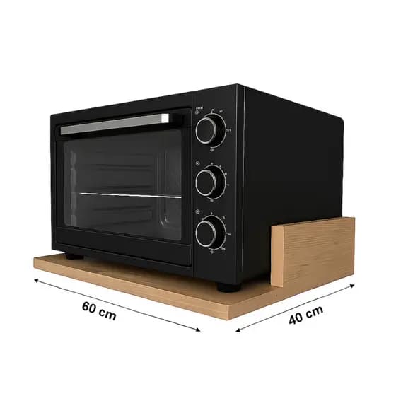 Suporte de Microondas/Forninho, Forno Eletrico Nicho Cozinha Lanchonete Restaurante, Organizador Parede MDF 60X40 Marrom