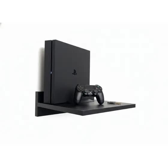 Suporte Parede Roteador Wifi Video Game Resistente Preto, Compatível Modem e Receptor, Prateleira Fixa Organizador emMDF
