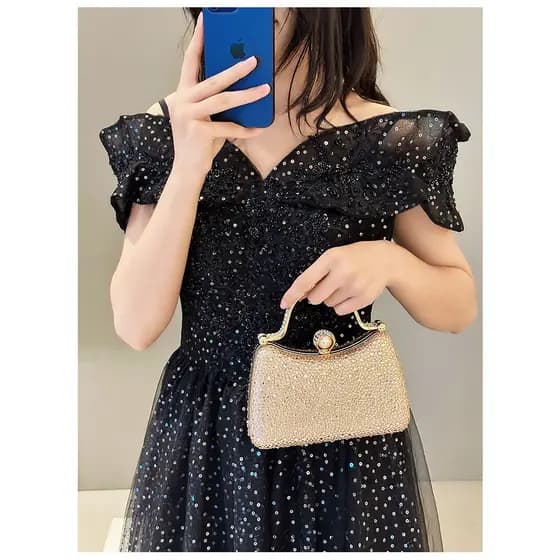Clutch Feminina Luxo Glitter Brilho Elegante Festa Casamento Carteira 889-31