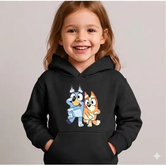 Moletom Bluey Infantil Unissex Estampado Confortável Inverno Casual