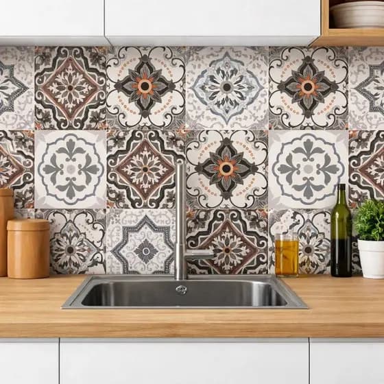 Papel de Parede Adesivo Azulejo Cozinha Lavável Impermeável Autocolante Envelopamento Área Gourme