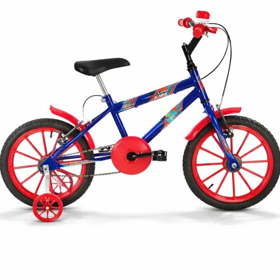 Bicicleta Infantil Aro 16 Azul Menino com Rodinha e Para Lama Ultrabike Masculino