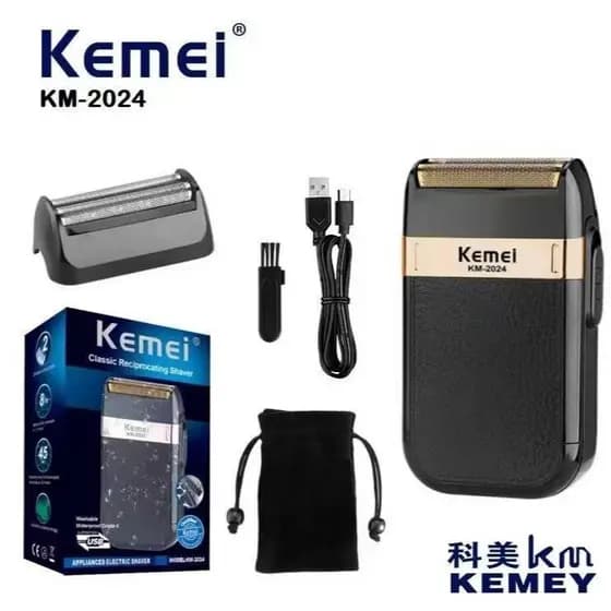 Maquina de barbear Barbeador elétrico sem fio recarregável Classic Shaver Kemei 2024 - Bivolt