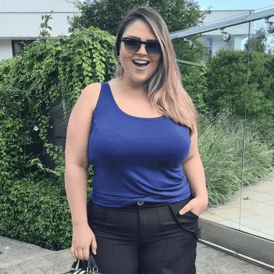 Regata De Viscolycra Feminina Moda Plus Size Alça Larga 1162-A