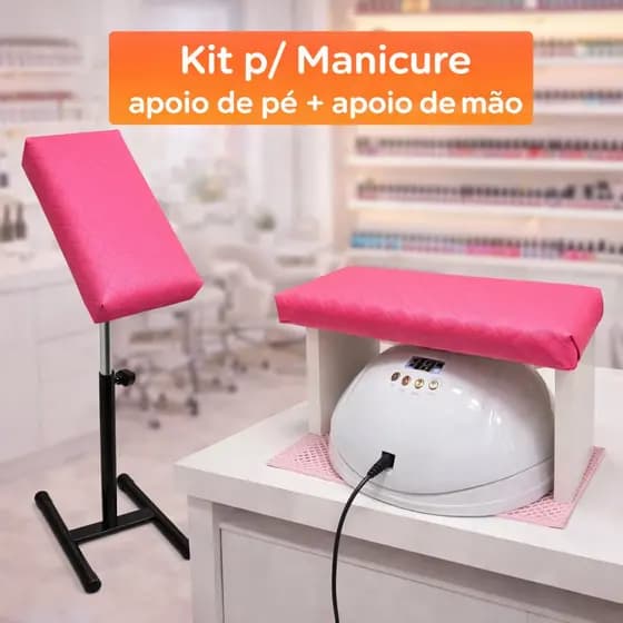 Kit Suporte Apoio de Pé e Perna Tripe + Apoio de Mão e Punho Para Manicure