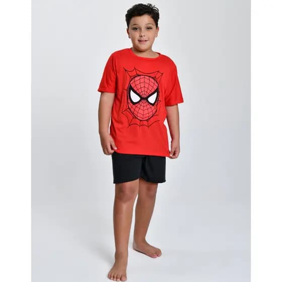 Pijama Infantil Menino Curto Verão Estampa Personagem Short Curto e Camisa Manga Curta