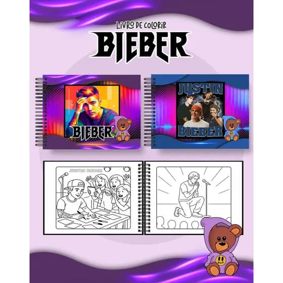 Livro de Colorir Justin Bieber - Para Fãs! 🎤