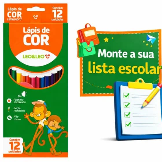 Lápis de Cor 12 Unidades Leonora Leo & Leo