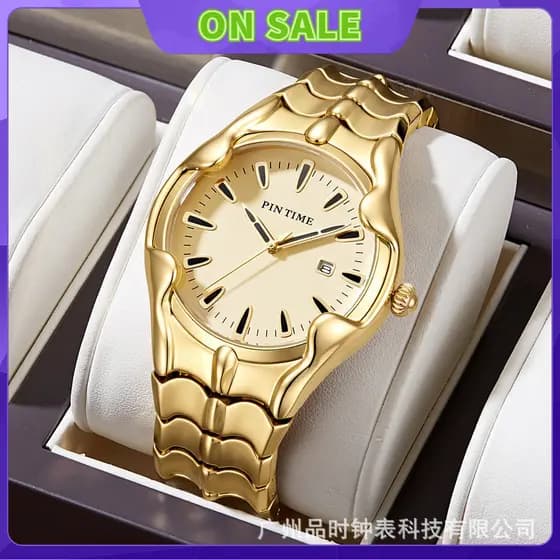 PINTIME quente moda retro conceito buraco de minhoca masculino serpente correias de aço à prova d'água quartzo