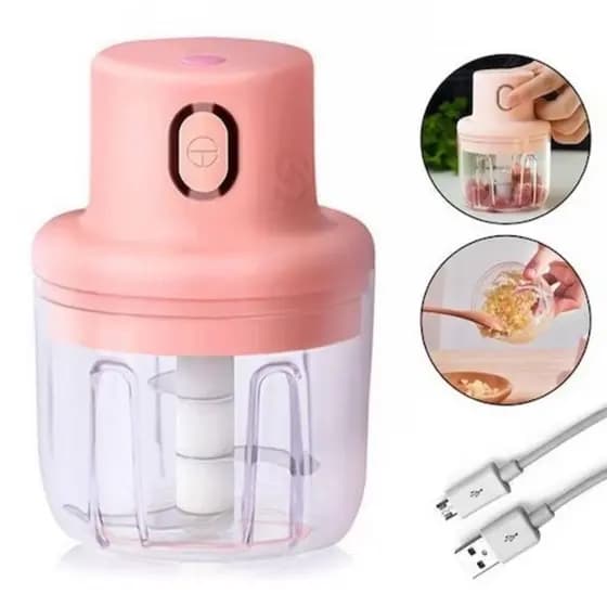 Mini Processador Triturador Sem Fio Elétrico 250ML Alimentos Legumes Alho Cebola Gengibre