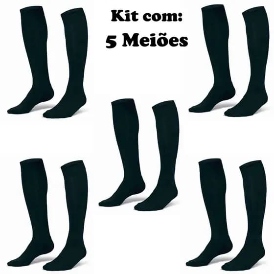 Kit 5 Meia Meião Infantil Futebol Profissional Anatômico Longo Macio