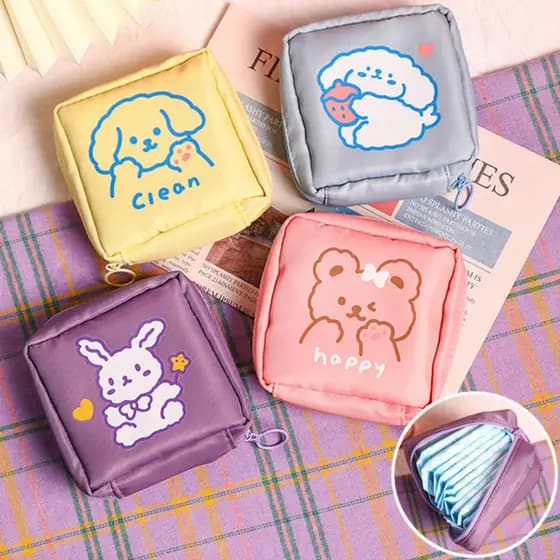 Porta Absorvente para Bolsa - Higiênica Impermeável Portátil Multifuncional Para Mulheres