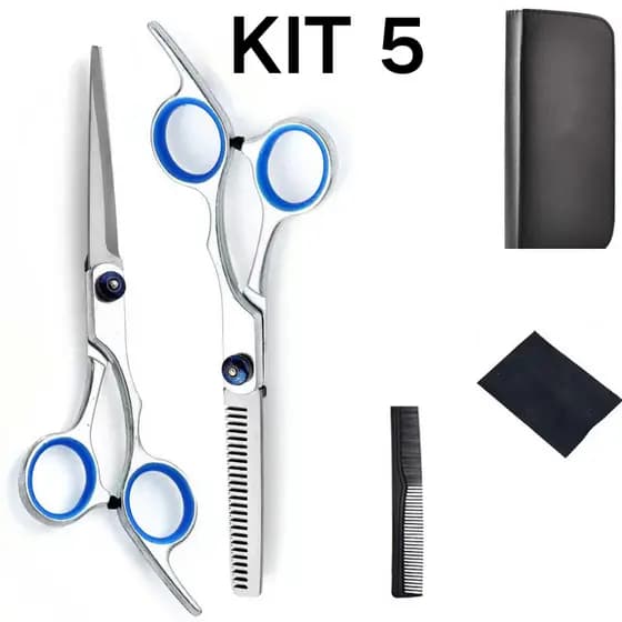 Kit 2 Tesoura de Cabeleireiro Profissional Aço Inoxidável para cortar cabelo C/Caixa de armazenamento