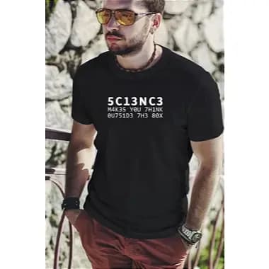 Camiseta Algodão Unissex Science Make You Think Outside the Box A ciência faz você pensar fora da caixa