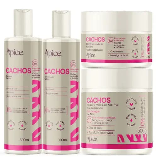 Kit Apse Cachos Shampoo, Condicionador, Ativador e Máscara - 4 itens