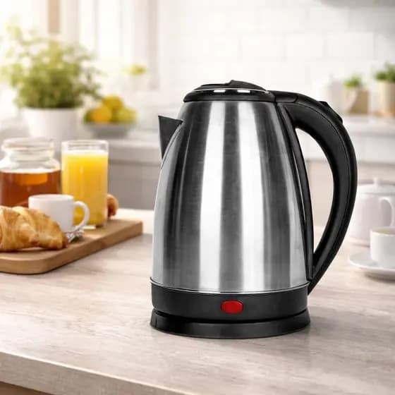 Chaleira Elétrica Inox 1,8 Litros Desligamento Automatico Base 360 Ferve Água Rápido Chá Café