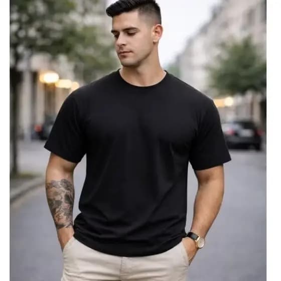 Camiseta Masculina Basica Lisa 100% Algodão dia dia confortável