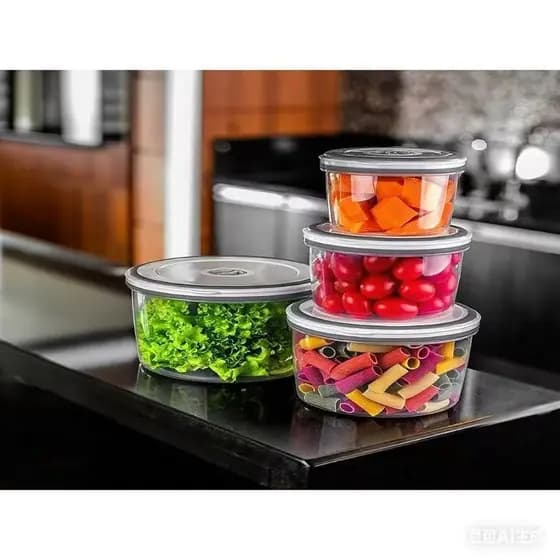 Conjunto Kit Potes Herméticos Plástico Branco e Cinza Retangular 4 Unidades Electrolux
