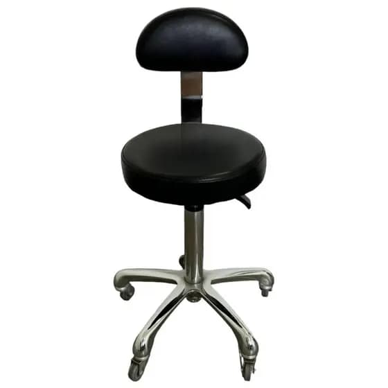 Cadeira Mocho New Standard Premium Banco Encosto Giratório Massagista Manicure Estética Clínica Estek