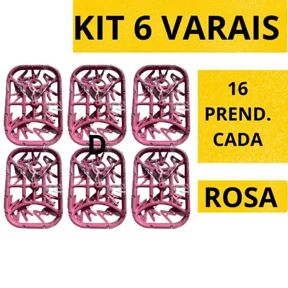 Kit 6 Varais Rosa Calcinha Cueca Meias Com 16 prendedores Reforçado Oferta