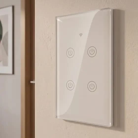 Interruptor Inteligente Tuya Touch WiFi 4 Teclas T4US