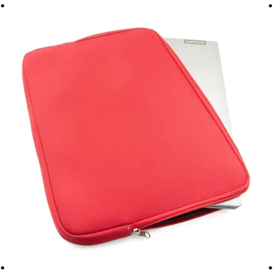 Capa Case Notebook Pasta S/Bolso Vermelha Com Zíper Super Resistente 11/14/15/17 Polegadas