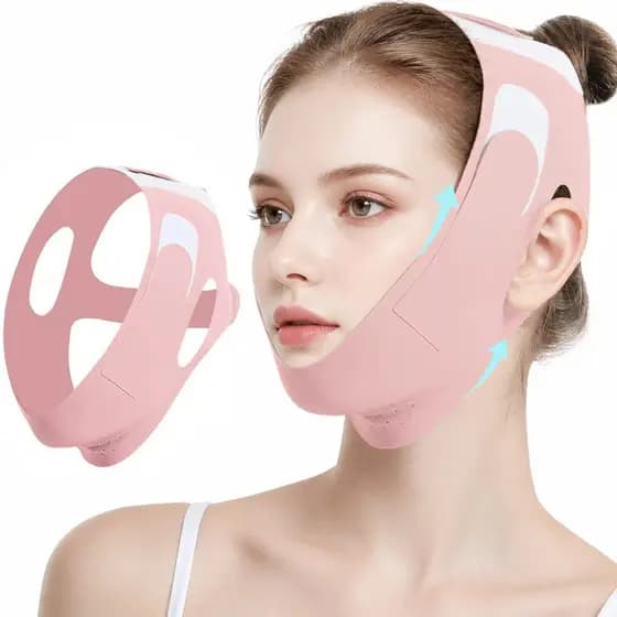 Cinta De Queixo V Linha Jawline Shaper Ajustável Rosto Emagrecimento Respirável Tecido Resfriamento Duplo Levantamento R