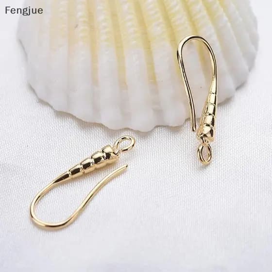 Fengjue 20 Peças Descobertas Para Fazer Joias Brinco Esculpido Banhado A Ouro 18K Gancho Francês BR