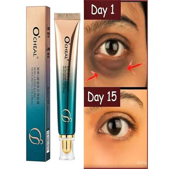 Conjunto de creme hidratante para os olhos com efeito firmador e redutor de olheiras.
