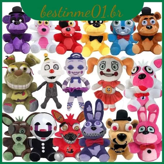 FNAF Cinco Noites No Pesadelo Freddy's Fredbear Foxy Bonnie Brinquedos De Pelúcia Macia Kids
