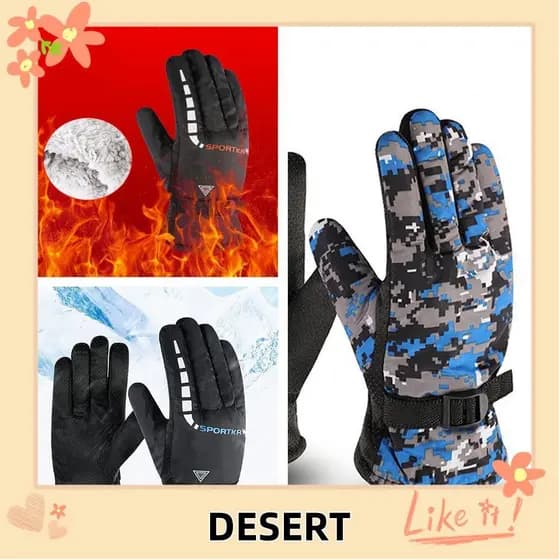 Luvas De Esqui DESERT Snowboard De Inverno Para Motocicleta À Prova D'água