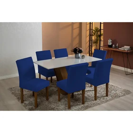 Kit 8 Capas Para Cadeira de Jantar Malha Gel com Elástico – Tecido Ajustável e Lavável