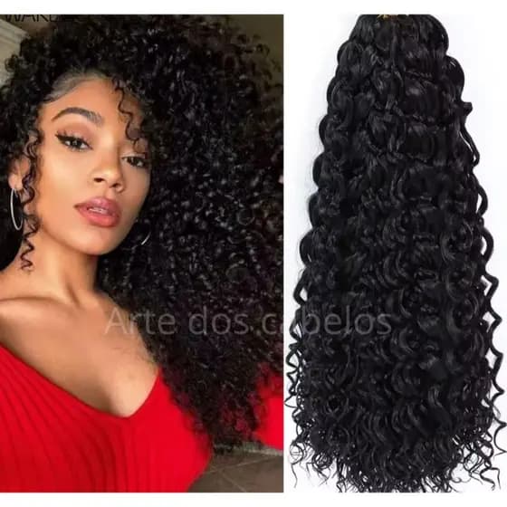 Cabelo Cacheado 100% Orgânico Para Crochet Braid - 320gr 75cm Idêntico ao Cabelo Humano Fibra Premium