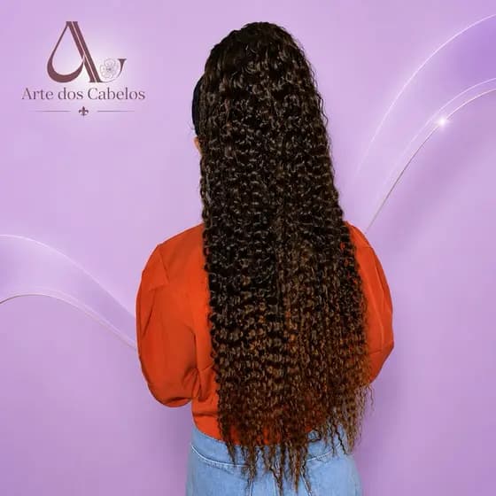 Rabo de Cavalo Cacheado Orgânico Volumoso - mel - 80 cm Extensão bio fibra ondulado encaracolado