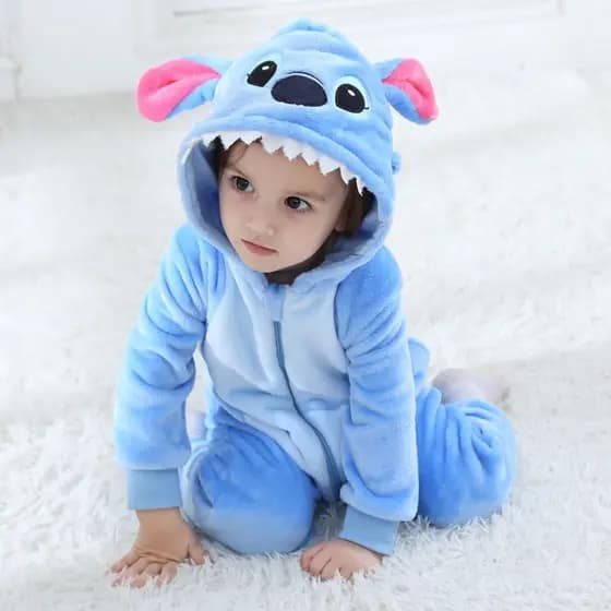 Pijama Stitch Bebê Menino Menina Peluciado