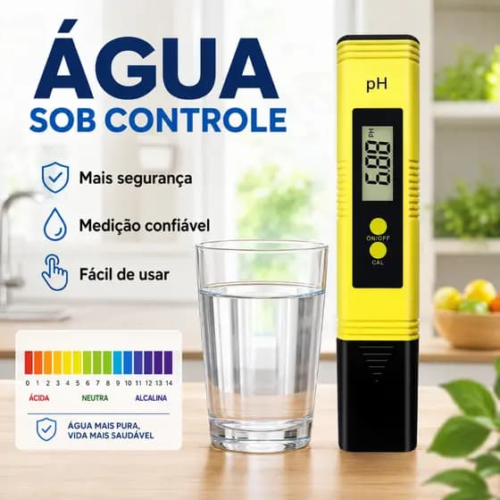 Medidor De pH Visor Digital Portátil Calibração Automática Brinde 3 soluções